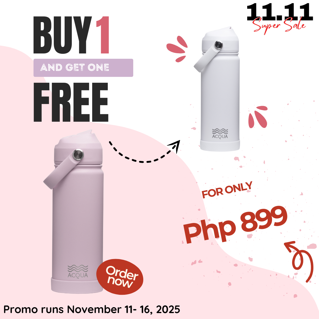 Acqua Flip Sip & Go! Double Wall Insulated Stainless Steel Water Bottle Rose Punch Pink 18 oz