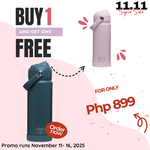 Acqua Flip Sip & Go! Double Wall Insulated Stainless Steel Water Seaweed Green 18 oz