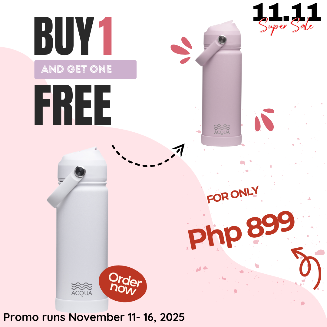 Acqua Flip Sip & Go! Double Wall Insulated Stainless Steel Water Cloudy White 18 oz