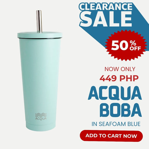 Acqua Bottles Boba Cup Seafoam Blue (Clearance sale)