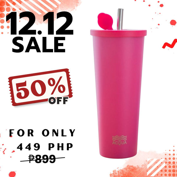 Acqua Bottles Boba Cup Barbie Pink