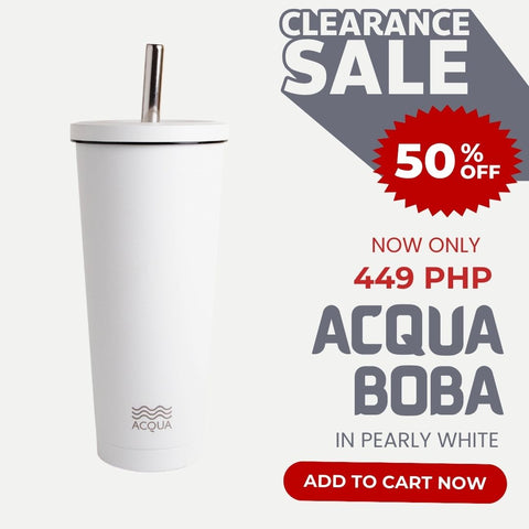 Acqua Bottles Boba Cup Pearl White (Clearance sale)