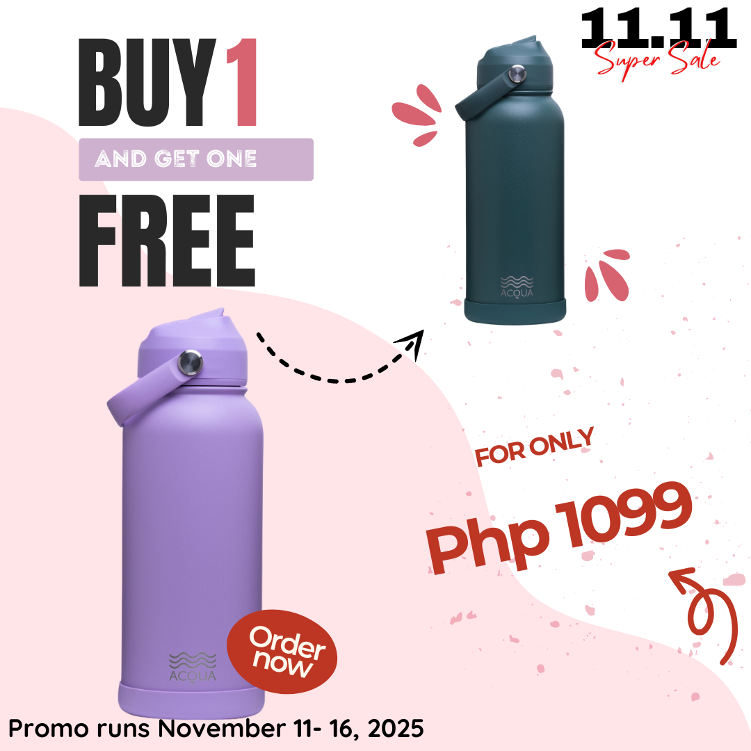 Acqua Flip Sip & Go! Double Wall Insulated Stainless Steel Water Bottle Lush Lilac 32oz
