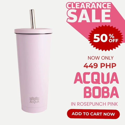 Acqua Bottles Boba Cup Rosepunch Pink (Clearance sale)