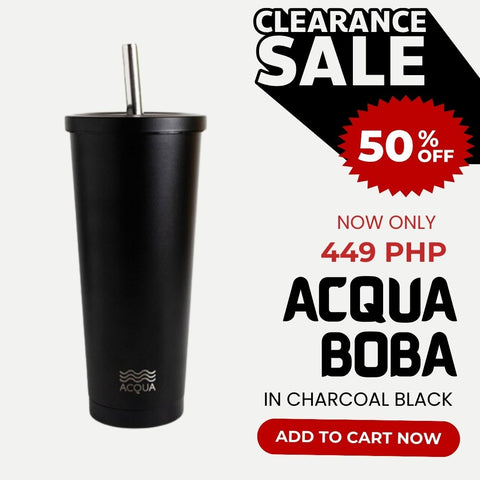 Acqua Bottles Boba Cup Charcoal Black (Clearance sale)