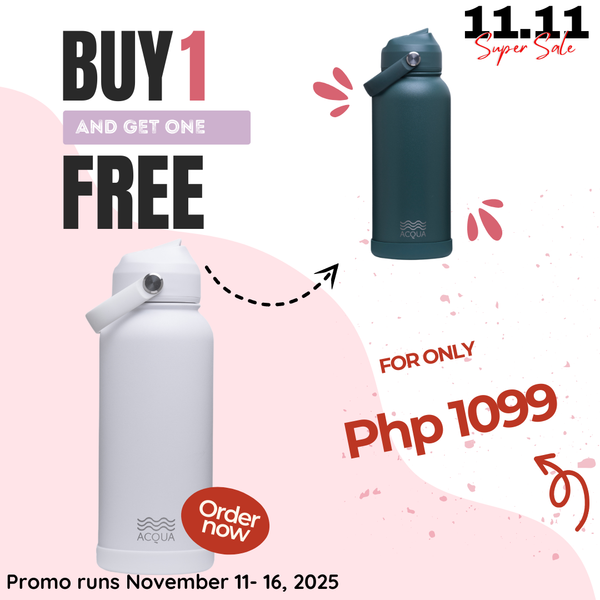 Acqua Flip Sip & Go! Double Wall Insulated Stainless Steel Water Bottle Cloudy White 32oz