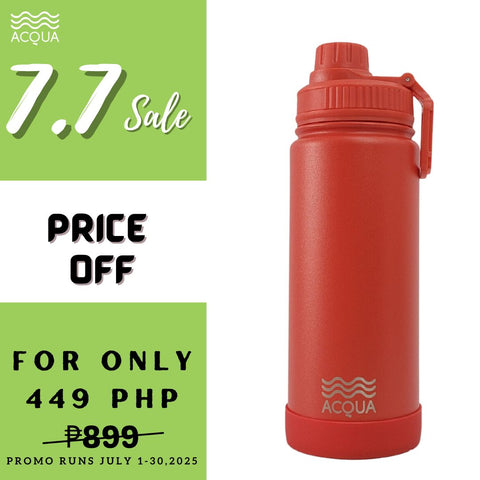 500 ml Bright Coral Orange Acqua Sporty Vacuum Flask