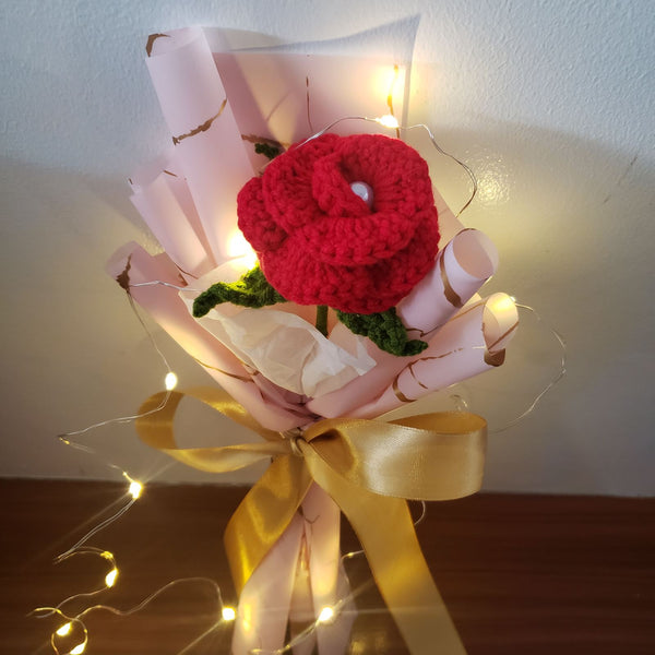 Special Gift for Valentines day : Flower Crochet Rose & 32oz Flip, Sip & Go